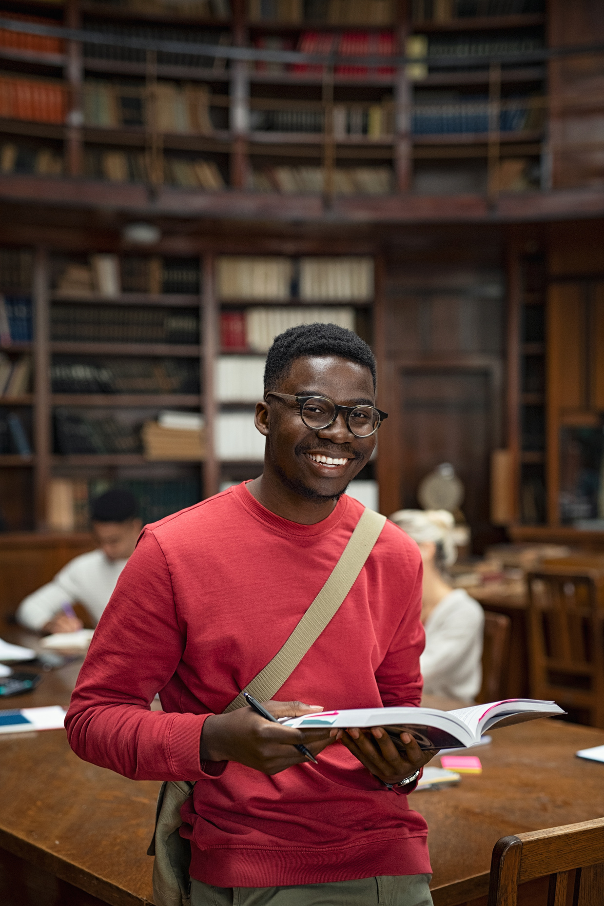 University African Student in Library